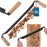 KOTARBAU Trekmes, Schorsmes , Gesmeed Staal, 380 mm, Trekmes voor Hout, Zwart, Ergonomische Houten Handgrepen, Ontschorsingsgereedschap, Duurzaam