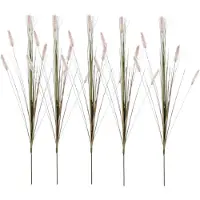 Mica Decorations - 5x - Rietgras/pluimgras kunstplant losse steel - takken - groen/paarse pluimen - 84 cm