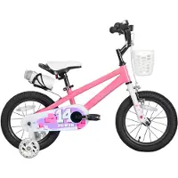 Happiq Kinderfiets – Voor kinderen van 3-12 jaar – Met oplichtende zijwieltjes – Paars, 41 cm