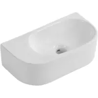 Qeramiq Pure Fontein - 40x22x12cm - Glad - halfrond - zonder kraangat - Keramiek - Wit Mat 8716LMW(NF)