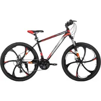 Happiq Mountainbike 66 cm – Voor Heren en Dames – 21 Versnellingen – Dubbele Mechanische Schijfremmen – Aluminium Frame met Spatborden – Zwart