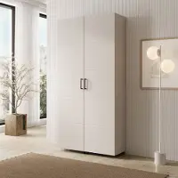 Meubella - Inverly - Schoenenkast - Beige - 92x33x185 cm