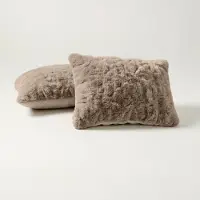 Y-NOT Cloud Kussenslopen Set - Pom Pom Fur Taupe - 60x70 cm - 2-pack - Zachte Kussenhoezen voor Comfortabele Nachtrust