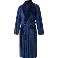 Gentlemen - heren badjas - coral fleece - navy/blue stripe - maat XL/XXL