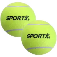 Sportx Grote Tennisbal - 2x - D13 cm - geel - speelgoedbal