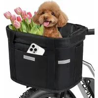 DNA Fietsmand Hond - Hondenfietsmand - Fietsmand Hond Voorop - Hondenfietsmand Achterop - Zwart - 25cm x 22cm x 25cm