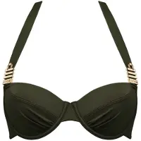 Marlies Dekkers Royal Navy Seaweed Green Plunge Balcony Bikini Top Size: 80E | Bikinis Outlet | Dames | Groen