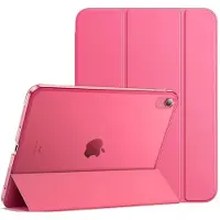 IYUPP Tablet Hoes Geschikt voor iPad 11 2025 A16 / iPad 10 2022 10.9 inch Hoesje - Trifold Bookcase - Auto Sleep/Wake - Hard Back - Donker Roze