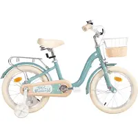 Bolt Kinderfiets – Voor kinderen van 3-10 jaar – Met zijwieltjes, fietsmandje en bagagerek – Groen, 41 cm