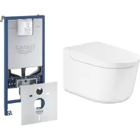 GROHE Sensia QuickFix Douche WC set - inbouwreservoir geintegreerde netspanning - wandmodel - spoelrandloos - glans wit 36507SH0/39598000