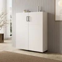 Meubella - Inverly - Schoenenkast - Wit - 92x33x113 cm