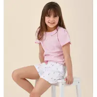 Little label shortama roze Meisjes Stretchkatoen Ronde hals Bloemen - maat 170/176