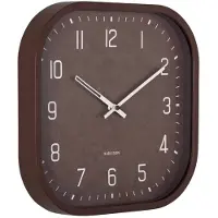 Karlsson Elemental Cuadrado Wandklok | Ø30cm | Chocolate bruin
