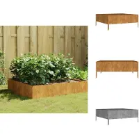 vidaXL Verhoogde plantenbak 100x100x41 cm, staal met cortenstaalafwerking