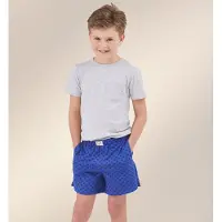Little label shortama grijs / blauw Jongens Stretchkatoen Ronde hals All over print - maat 146/152
