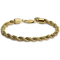 Lucleon Essentials | 6 mm Goudkleurige Armband met Gedraaide Schakels