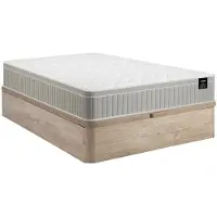 Vente-unique Set 140 x 190 cm bedbodem met opbergruimte naturel licht + matras schuim en traagschuim-gel 7 zones dikte 22cm - SOMIRA van YSMÉE