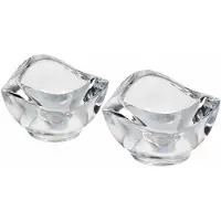 Spaas Theelichthouder Nedda Glas – Set van 2 – Luxe Glazen Waxinelichthouders – 8 x 8 x 5,5 cm