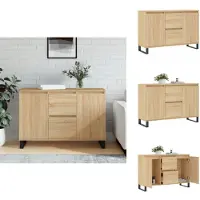 vidaXL Dressoir - Dressoirs - Opbergkast - Buffet - Dressoir 104x35x70 cm bewerkt hout sonoma eikenkleurig