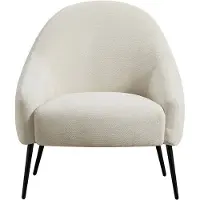 Vente-unique Fauteuil van beige gestructureerde stof RIBEDI