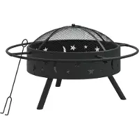 vidaXL Vuurplaats met pook XXL 70 cm staal