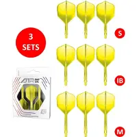 GOAT Air Neon Yellow NO6 - Multipack - Dart Flights & Shafts - 3 Sets - Medium, Inbetween & Short