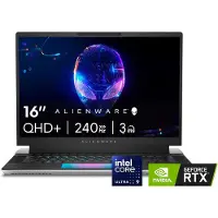 Alienware X16 R2 Gaming Laptop - 16 inch QHD+ 240Hz 3ms scherm, Intel Core Ultra 9-185H, 32GB LPDDR5X RAM, 1TB SSD, NVIDIA GeForce RTX 4080 12 GB GDDR6, Windows 11 Home, Onsite Service - Lunar Silver