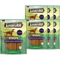 Adventuros Strips hondenkoekjes, vetarm, met hertenvleessmaak 6 x 90 g