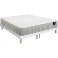 Vente-unique Set 180 x 200 cm gestoffeerde bedbodem + matras schuim en traagschuim-gel 7 zones dikte 22cm - SOMIRA van YSMÉE