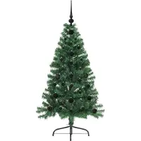 vidaXL Kunststof Voorverlichte Kerstboom met 150 LED Groen 120 cm PVC