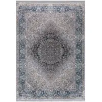 Muratap Star klassiek oosters vloerkleed wasbaar anti slip blauw- 200x290 cm