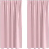 vidaXL Blackout Gordijnen met Ringen 2 st Babyroze 175 x 140 cm