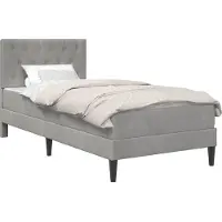 vidaXL Bedframe met matras Lichtgrijs 90 x 190 cm Fluweel