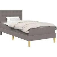 vidaXL Bedframe met matras met hoofdeinde Taupe 100 x 200 cm Stof