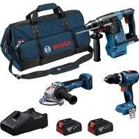 Bosch Accutoolkit 3-toolkit 18V (GSB18V-65, GBH18V-26, GWS18V-11S, GBA 2x GBA 18V 5,0 Ah, lader GAL18V-40) - 0615A002M4