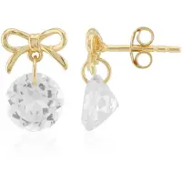 Cavill - Zilveren Oorstekers 925 Sterling - Witte Topaas Rond Geslepen 4,095 ct - Filigraan Verguld - Elegante Dames Oorbellen - Nigeriaanse Edelsteen