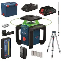 Bosch GRL 18V-4-34 CVG Rotatielaser Compleet Groen 18V 4Ah in L-Boxx - 0615A500DH