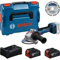 Bosch GWS18V-11S Accu haakse slijper (2x GBA18V5,0Ah, lader GAL12V/18V-80, diamantschijf) - 0615A500E6