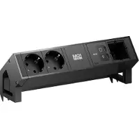 Bachmann DESK2 2xCEE7/3 1xUSB C/C 45W, 1xCM L=0,2m RAL9005