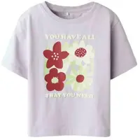 Name it MINI T-shirt lila Paars Meisjes Katoen Ronde hals Printopdruk - maat 86