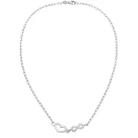 Elli - Halsketting - Ketting kort met Steen Dames Hart hanger Glas Kristallen Xilion Geslepen Wit 925 Sterling Zilver 40 cm - Dames