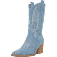 Salinyang Cowboylaarzen blauw denim / wit