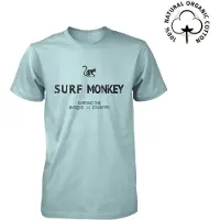 Surf Monkey - biologisch katoen T-shirt -heren- Ijs