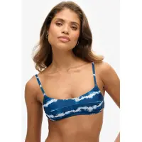 Superdry Dames Blauw bikinitopje met tie-dye (XL), Casual, Strandkleding, Polyester W3010368A