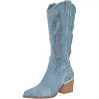 Salinyang Cowboylaarzen blauw denim / zilver
