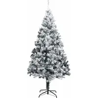 vidaXL Kunstkerstboom met 300 LED Wit 180 cm PVC en Staal en Kunststof