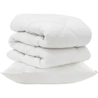 vidaXL Dekbed met kussen 2 st Wit Microvezel