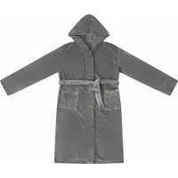 vidaXL Badjas Hoodie Donkergrijs M Flanel