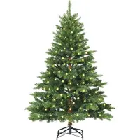 vidaXL Kunstkerstboom met 300 LED met standaard Groen 210 cm PE en PVC