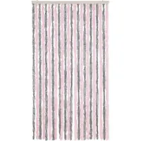 vidaXL Vliegengordijn 100x220 cm chenille zilvergrijs en roze